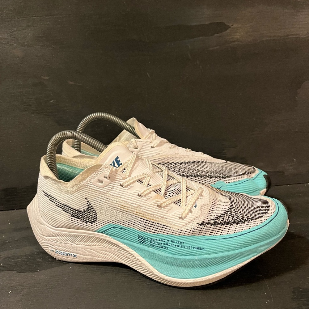 Nike ZoomX Vaporfly Next% 2 Women's Size 8.5 Running Shoes White Aurora Green